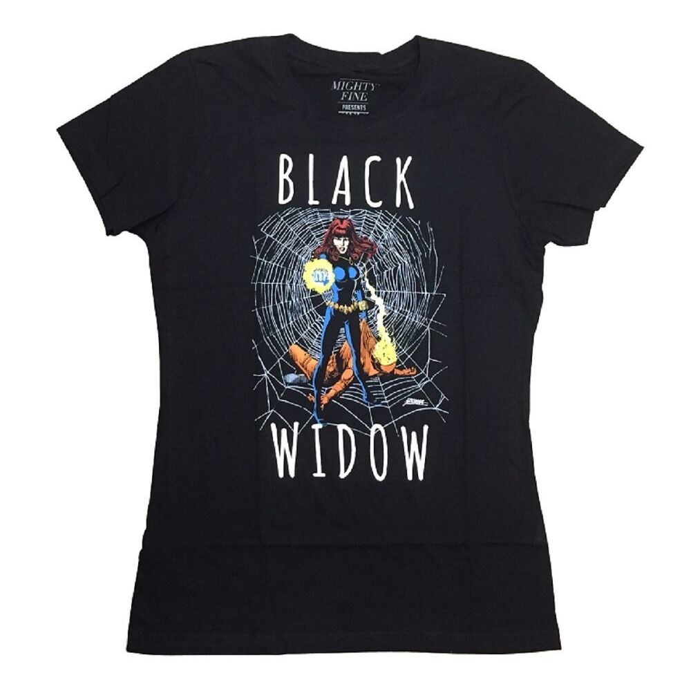 Black Widow Web Avengers Marvel Comics Junior T-Shirt