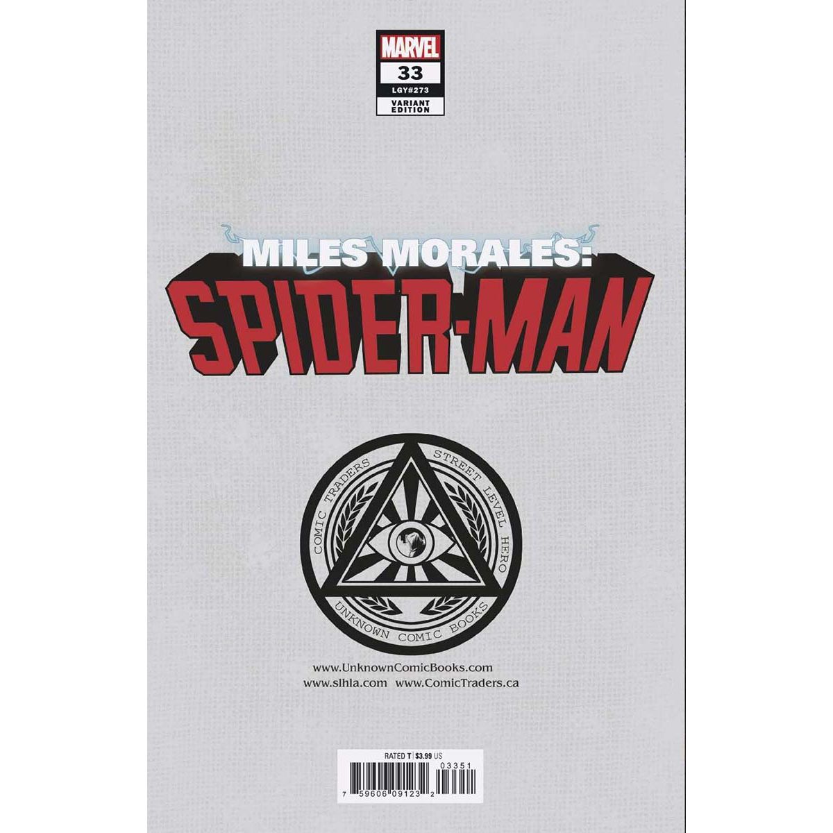 MILES MORALES SPIDER-MAN #33 UNKNOWN COMICS GABRIELE DELL'OTTO EXCLUSIVE VAR (12/08/2021) (12/15/2021) - Plastic Empire