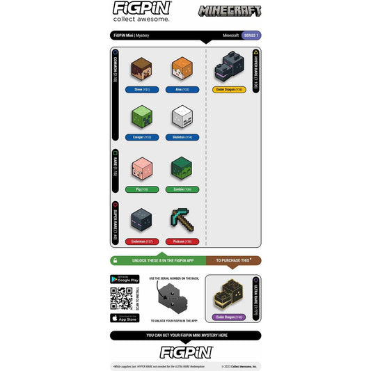 Figpin Minecraft Mystery Mini Series 1 - PDQ 10-pack - Plastic Empire