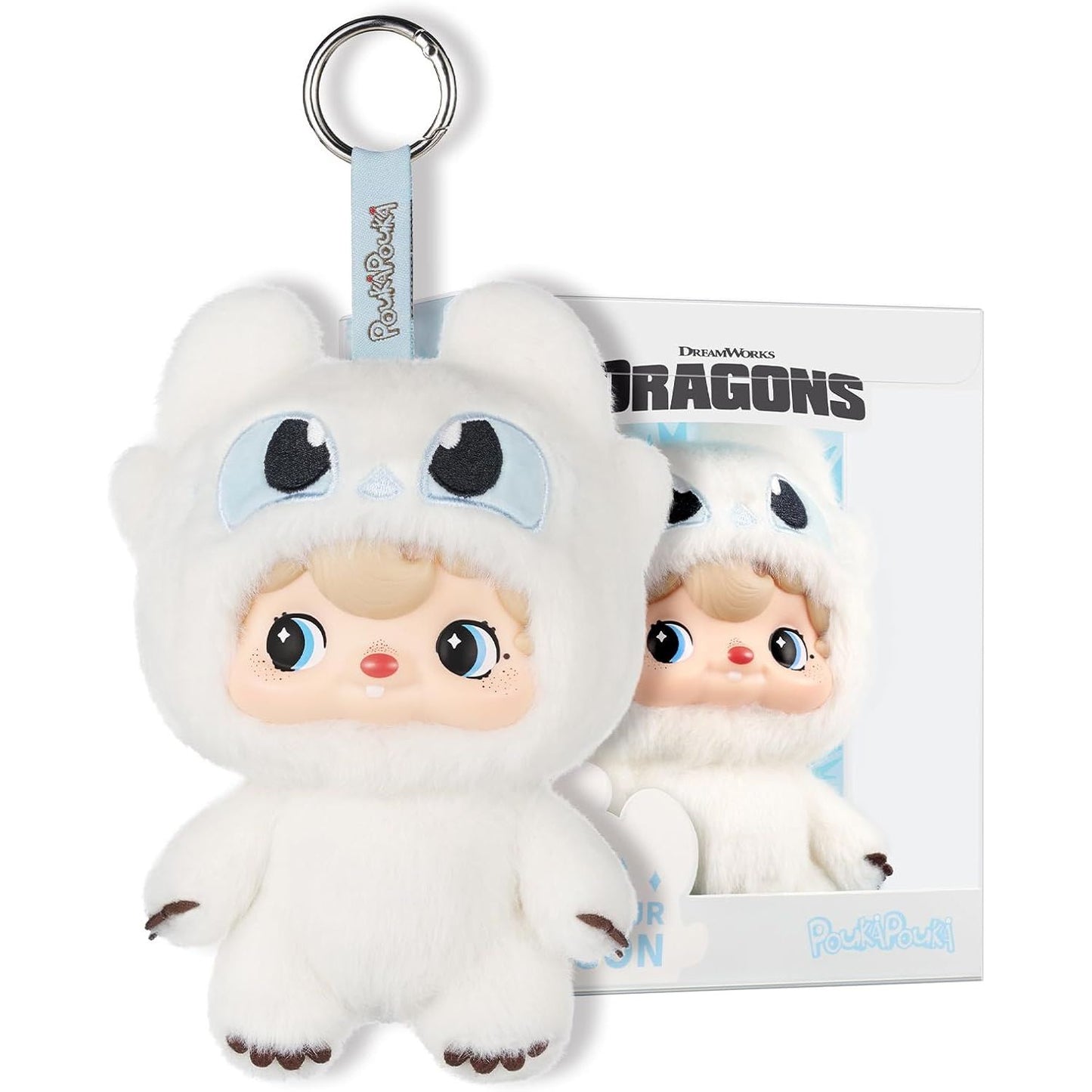 52Toys PoukaPouka x How to Train Your Dragon- Light Fury Vinyl Face Plush Toy