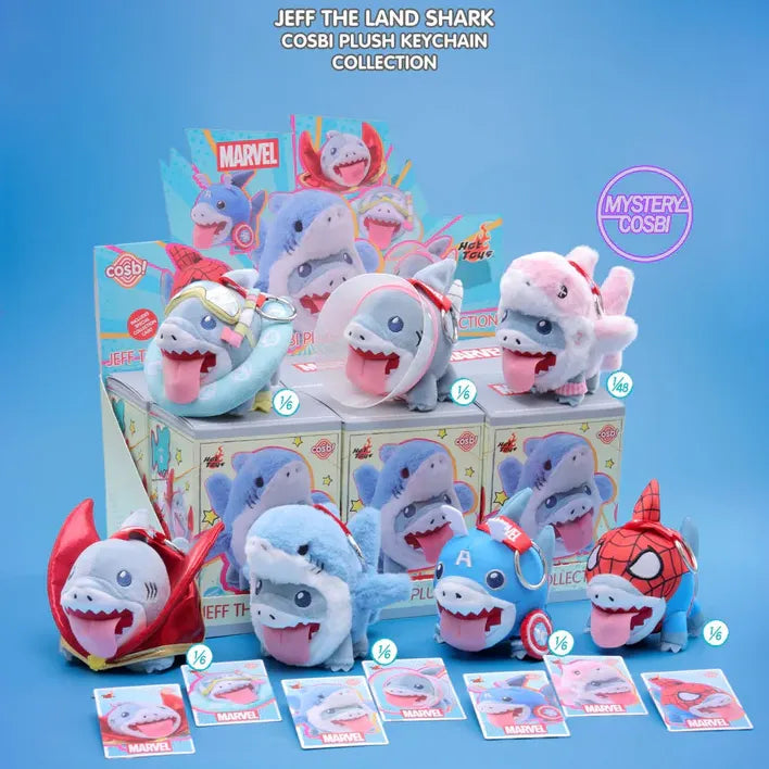 Hot Toys Cosbi Marvel Jeff The Land Shark Plush Keychain Single Blind Box - Plastic Empire