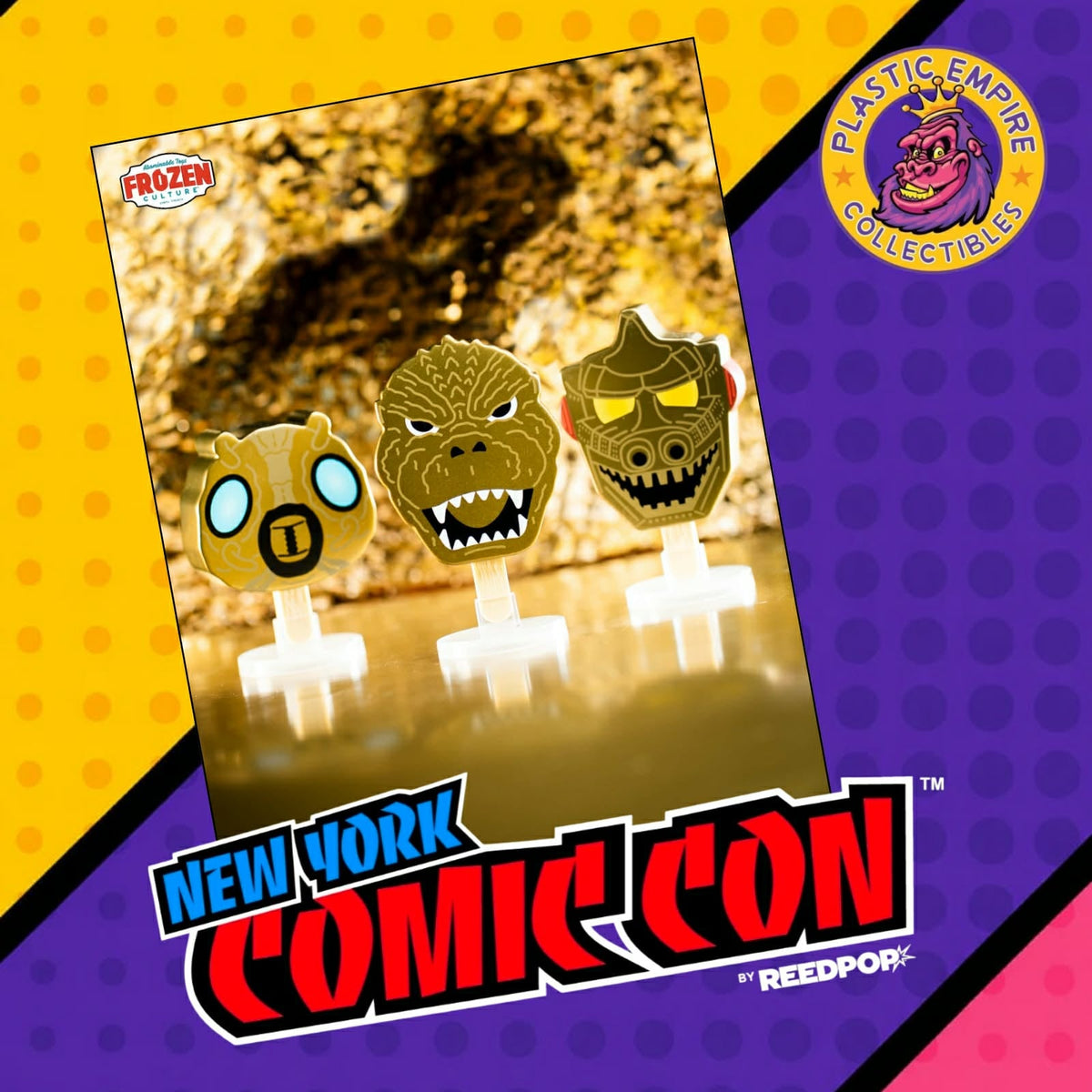NYCC 2026 Exclusive Abominable Toys x Frozen Culture x Godzilla Gold 3-Pack Limited Edition 100