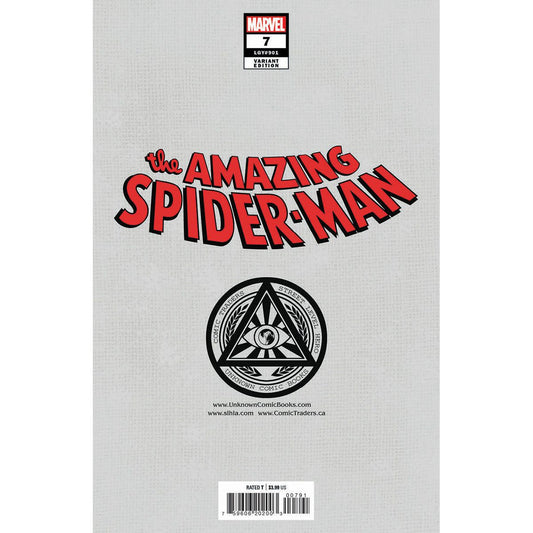 AMAZING SPIDER-MAN #7 UNKNOWN COMICS EDGE EXCLUSIVE VIRGIN VAR (08/10/2022) - Plastic Empire