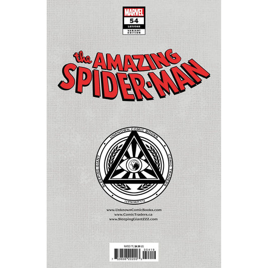 AMAZING SPIDER-MAN #54 UNKNOWN COMICS SAOWEE VIRGIN EXCLUSIVE VAR (07/31/2024)