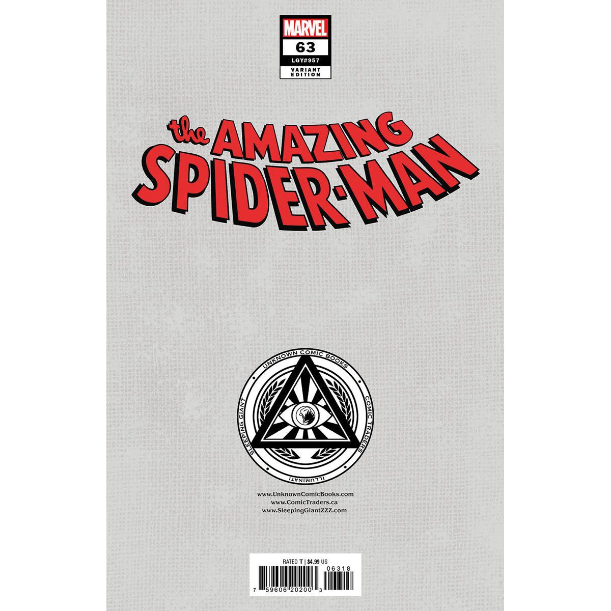 Amazing Spider-Man #63 Unknown Comics Kaare Andrews Connecting Exclusive Virgin Var (12/11/2024)