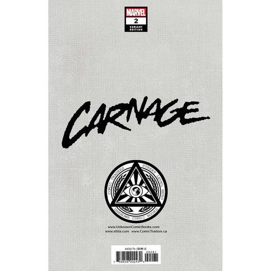 CARNAGE 2 UNKNOWN COMICS MARCO TURINI EXCLUSIVE VIRGIN VAR (04/20/2022) - Plastic Empire