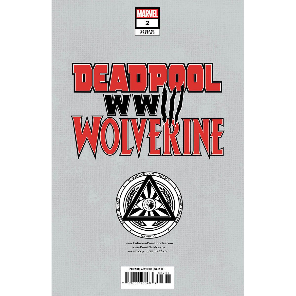 DEADPOOL & WOLVERINE: WWIII #2 UNKNOWN COMICS TYLER KIRKHAM EXCLUSIVE  VIRGIN VAR (06/12/2024)