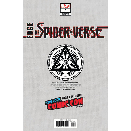 EDGE OF SPIDER-VERSE #5 UNKNOWN COMICS TYLER KIRKHAM EXCLUSIVE NYCC 2022 SILVER VAR (11/02/2022) - Plastic Empire