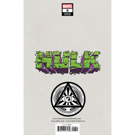 HULK 6 UNKNOWN COMICS STEPHEN SEGOVIA EXCLUSIVE VIRGIN VAR (04/20/2022) - Plastic Empire