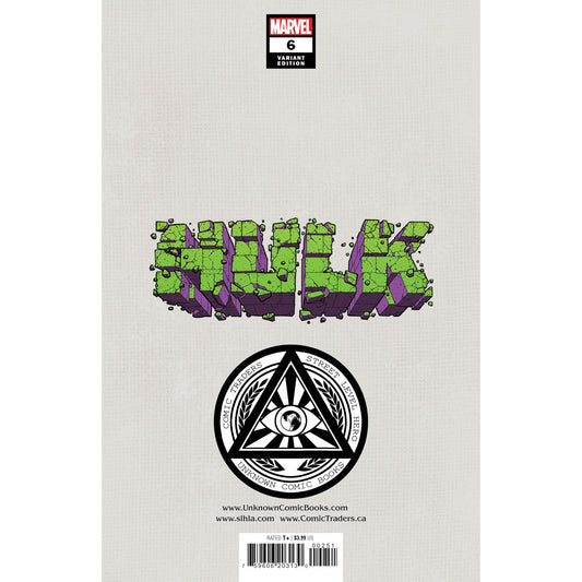HULK 6 UNKNOWN COMICS WILL SLINEY EXCLUSIVE VAR (04/20/2022) - Plastic Empire