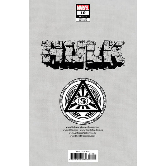 HULK #10 UNKNOWN COMICS R1C0 EXCLUSIVE VAR (11/02/2022) - Plastic Empire