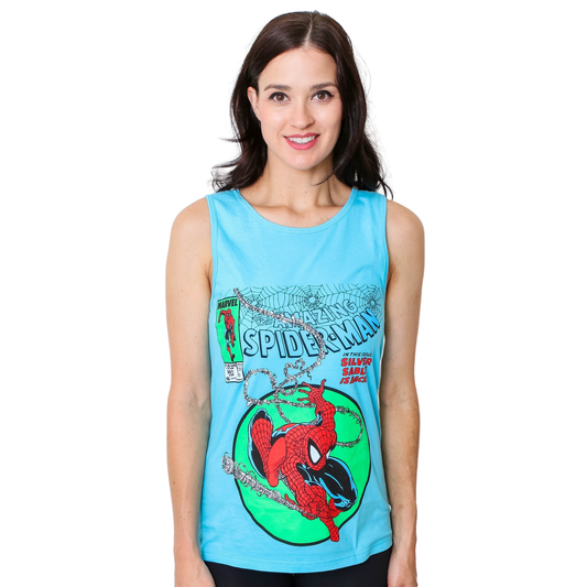 Spider-Man 90's Circle Marvel Comics Adult Tank Top