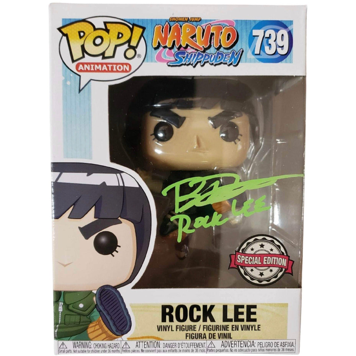 FUNKO POP! AUTOGRAPHED ROCK LEE NARUTO SHIPPUDEN #739 IN STOCK