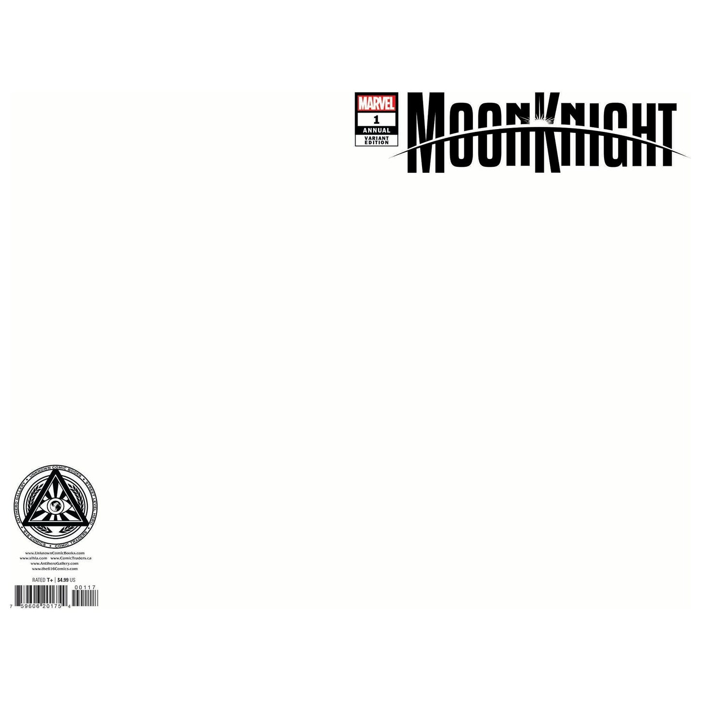 MOON KNIGHT ANNUAL #1 UNKNOWN COMICS EXCLUSIVE BLANK VAR (10/26/2022) - Plastic Empire