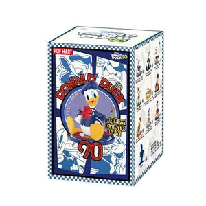 Plastic Empire Pop Mart Donald Duck Happy Birthday Mystery Mini collectible figure, featuring Donald Duck in birthday attire.