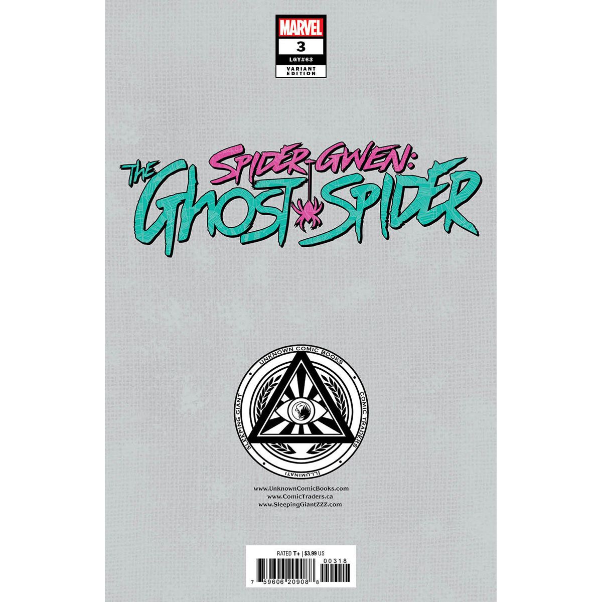 SPIDER-GWEN: THE GHOST-SPIDER #3 UNKNOWN COMICS EJIKURE VIRGIN EXCLUSIVE VAR (07/31/2024) - Plastic Empire