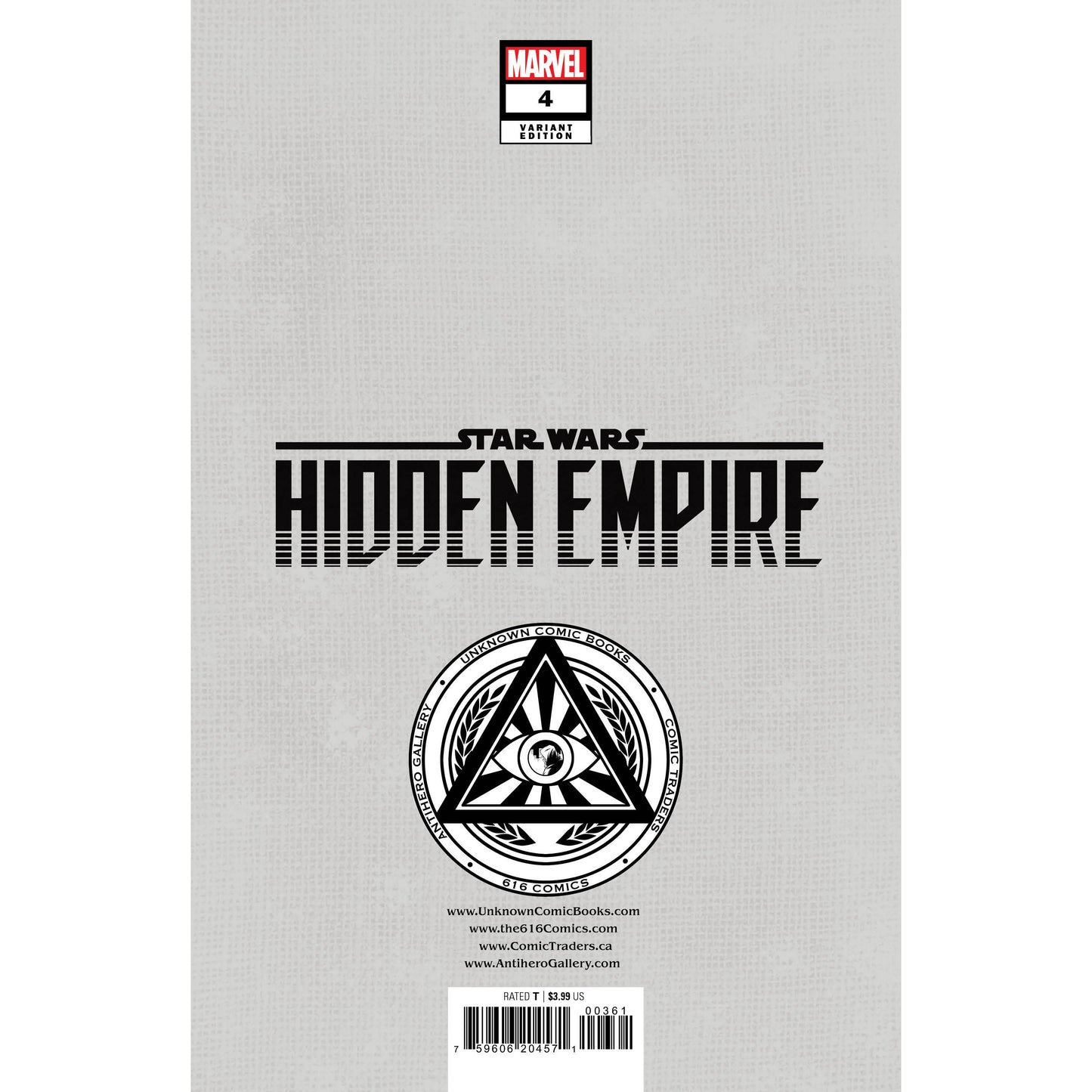 STAR WARS: HIDDEN EMPIRE #4 UNKNOWN COMICS PATCH ZIRCHER EXCLUSIVE VAR (03/01/2023)