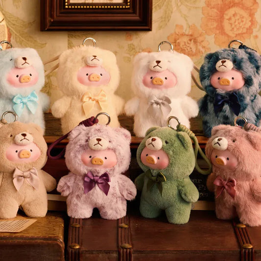 52Toys LULU THE PIGGY - TEDDY LULU PVC FACE PLUSH KEYCHAIN Single Blind Box