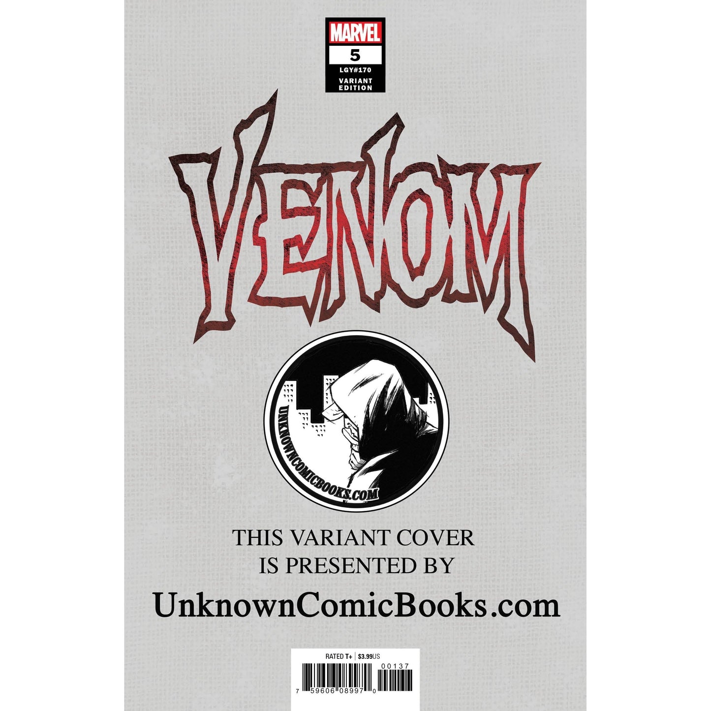 VENOM #5 UNKNOWN COMIC BOOKS VIRGIN VAR 8/22/2018