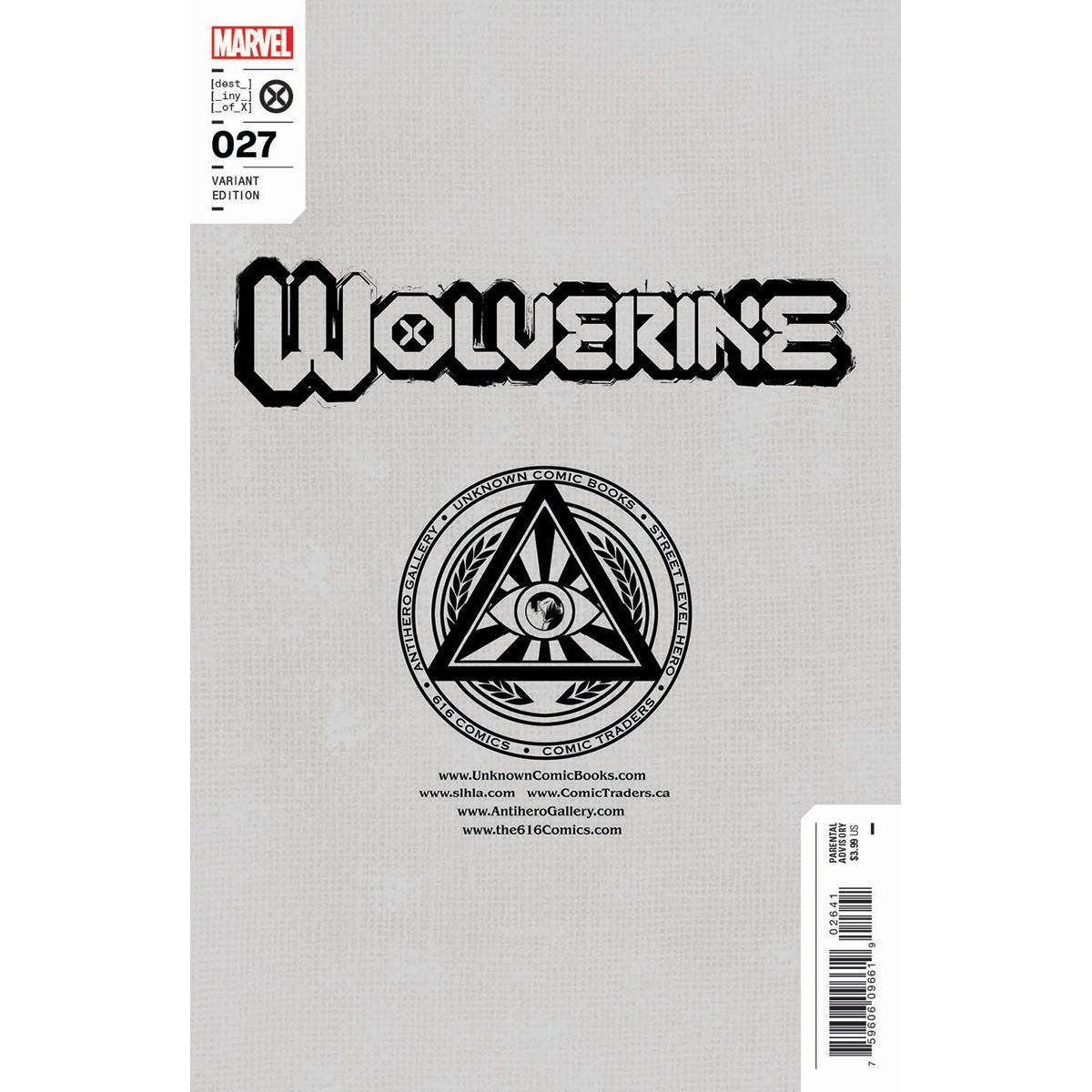 WOLVERINE #27 UNKNOWN COMICS MARCO MASTRAZZO EXCLUSIVE VIRGIN VAR (11/09/2022)
