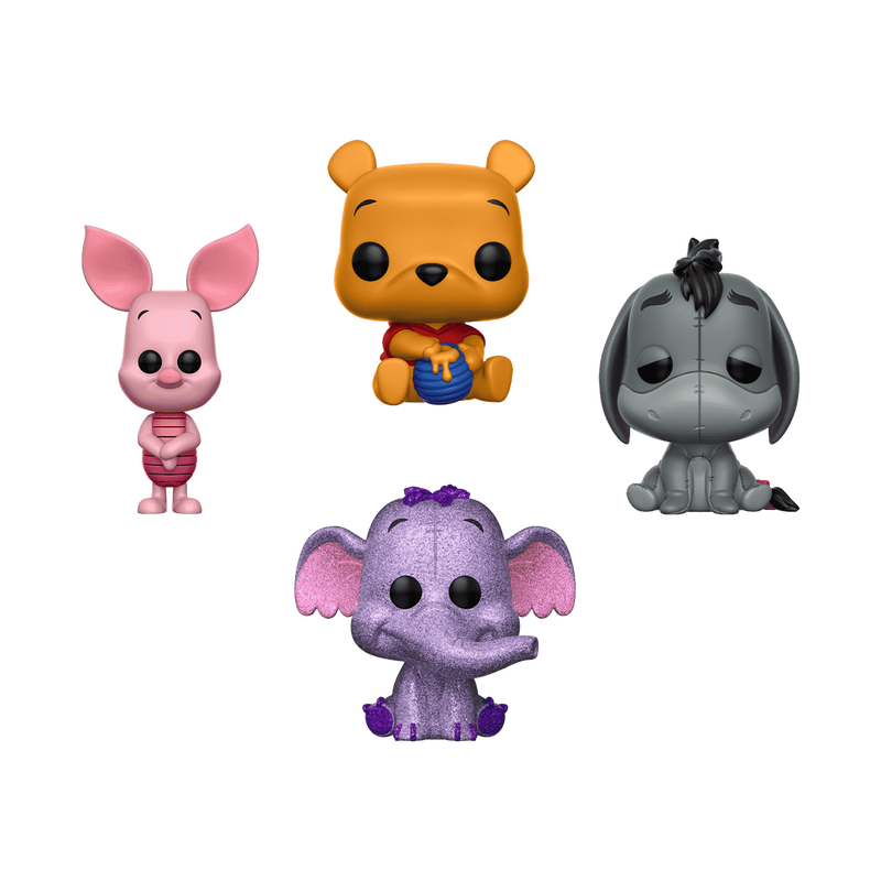 Funko Pop! Winnie the Pooh 4-Pack w/Winnie, Piglet, Eeyore, Glitter Heffalump