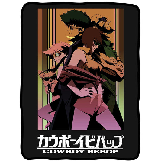 Cowboy Bebop Group Faye Spike Edward Ein Jet Black Fleece Throw Soft Lightweight Blanket 45x60 Inches