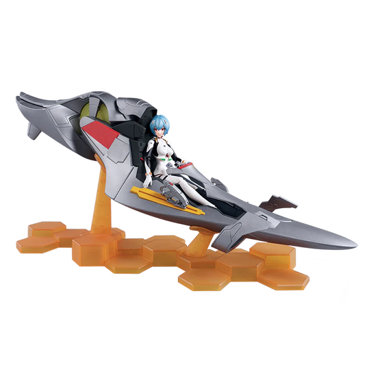 Toy figure of a character in a futuristic vehicle on a white background