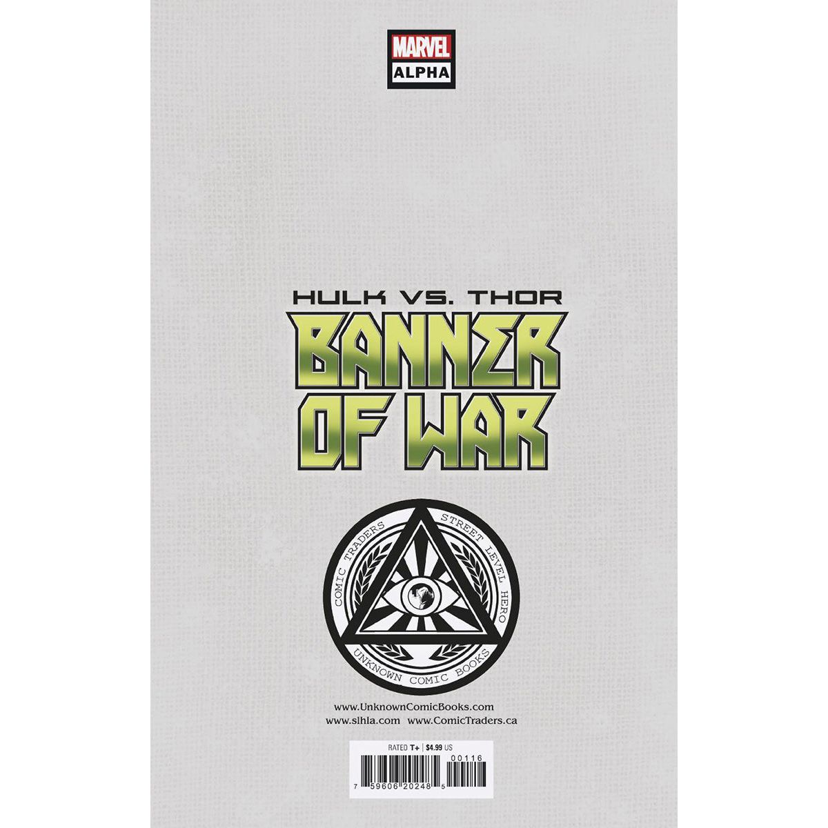 HULK VS. THOR: BANNER OF WAR ALPHA 1 UNKNOWN COMICS TYLER KIRKHAM EXCLUSIVE VIRGIN VAR (05/04/2022) (05/11/2022) - Plastic Empire