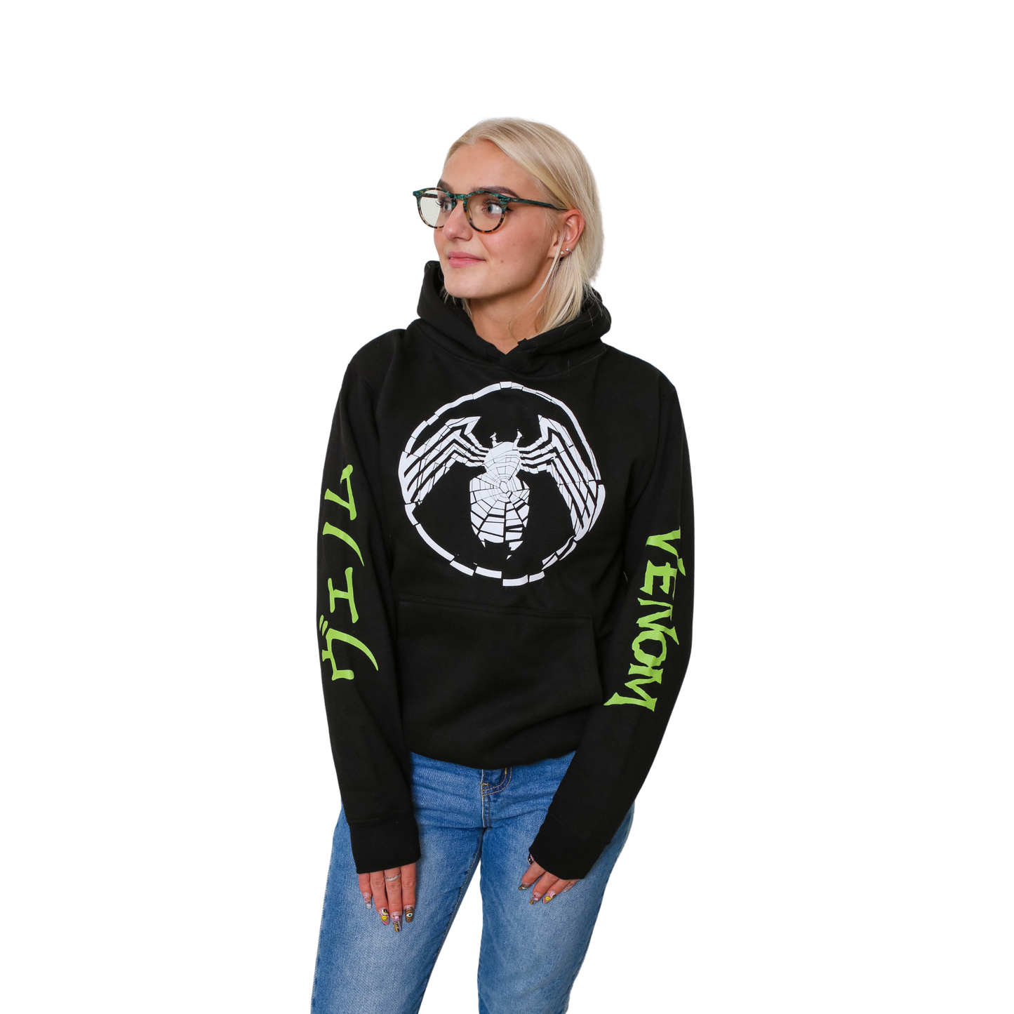 Venom Shatter Symbol With Kanji Marvel Pullover Hoodie