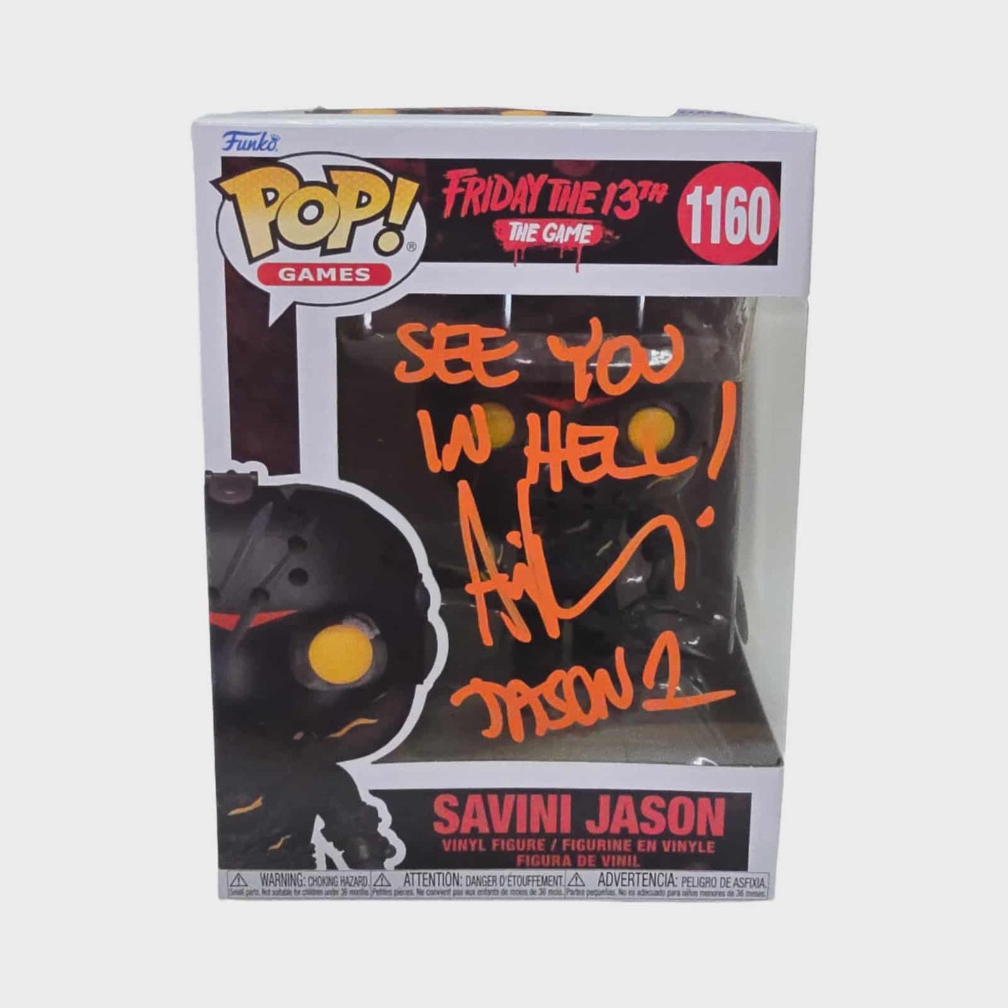Ari Lehman signed Savini Jason Friday the 13th The Game Funko POP! #1160 JSA Authenticated autograph