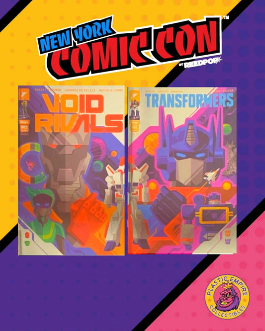 NYCC 2026 Exclusive Guaranteed Autograph Transformers & Void Rivals Comic Foil Set Cover by Tom Whalen