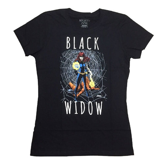 Black Widow Web Avengers Marvel Comics Junior T-Shirt