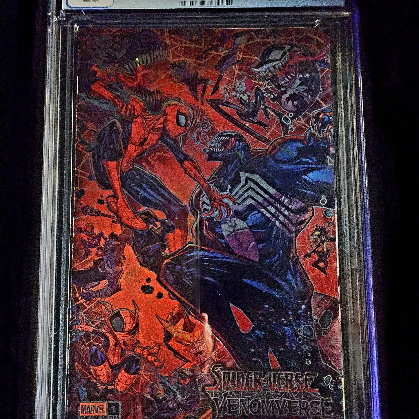 Marvel Spiderverse vs. Venomverse #1 Reissue NYCC 25 Whatnot Flood Foil Variant CGC 9.8