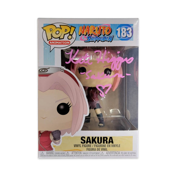 KATE HIGGINS SIGNED SAKURA NARUTO FUNKO POP! AUTOGRAPH IS JSA AUTHENTICATED IN STOCK