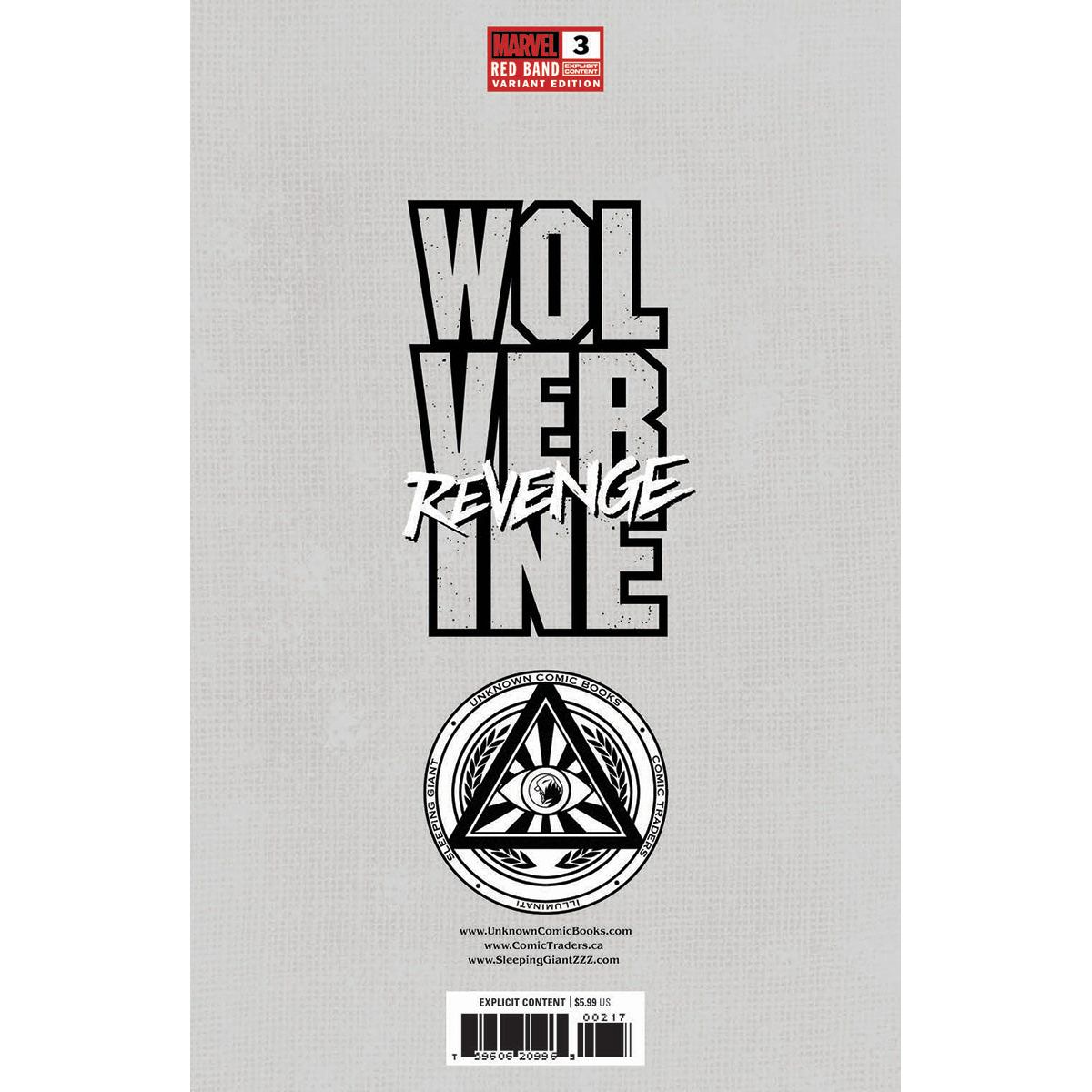 [Signed by Kaare Andrews] WOLVERINE REVENGE #3 RED BAND UNKNOWN COMICS KAARE ANDREWS VIRGIN CONNECTING COVER EXCLUSIVE VAR [POLYBAGGED] EXPLICIT CONTENT  [IN STOCK]