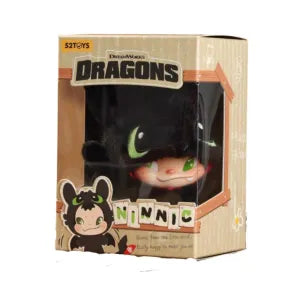 52Toys How to Train Your Dragon Ninnic x Toothless - Night Fury Vinyl Face Plush Toy