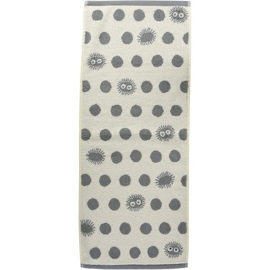 My Neighbor Totoro Soot Sprite Face Towel Grey and White