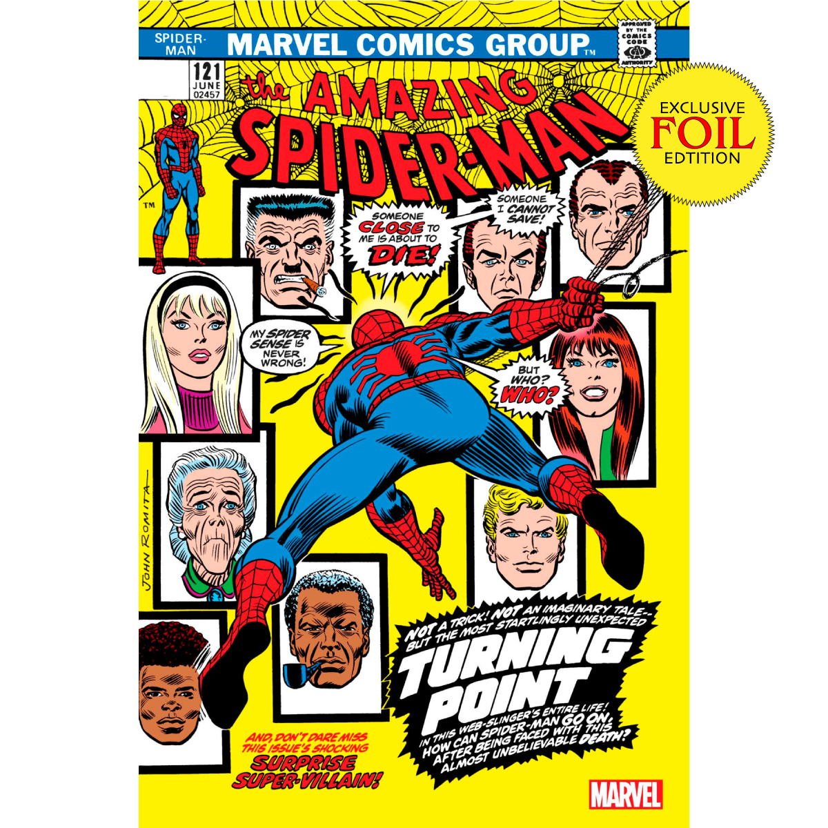 [FOIL] AMAZING SPIDER-MAN #121 FACSIMILE EDITION UNKNOWN COMICS JOHN ROMITA EXCLUSIVE VAR (06/14/2023)