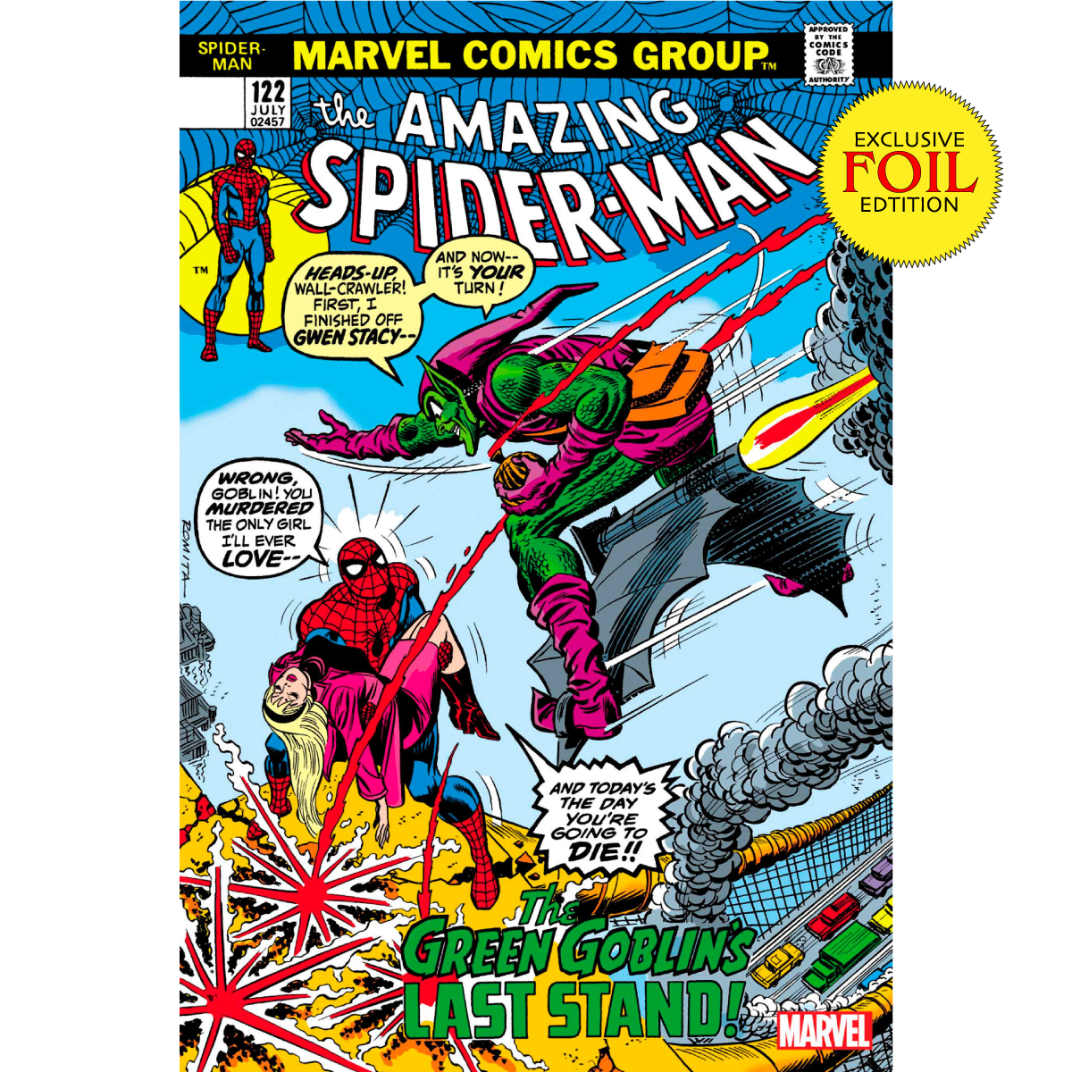 [FOIL] AMAZING SPIDER-MAN #122 FACSIMILE EDITION UNKNOWN COMICS JOHN ROMITA EXCLUSIVE VAR  (06/28/2023)