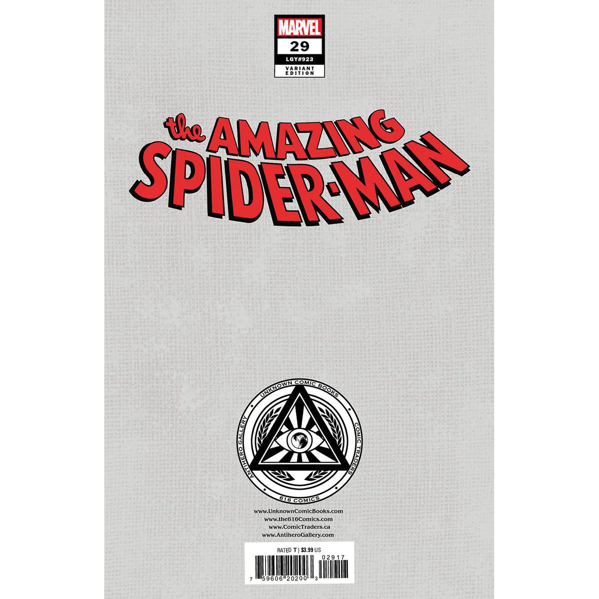 [FOIL] AMAZING SPIDER-MAN #29 UNKNOWN COMICS NATHAN SZERDY EXCLUSIVE VIRGIN VAR (09/27/2023)