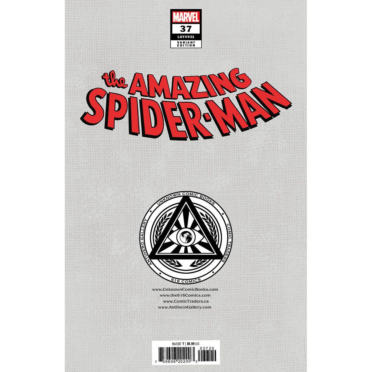 [Signed by Nathan Szerdy] AMAZING SPIDER-MAN #37 [GW] UNKNOWN COMICS NATHAN SZERDY EXCLUSIVE VIRGIN VAR [IN STOCK]