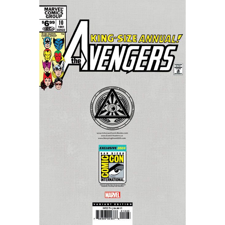 [Signed by Nathan Szerdy] [FOIL] AVENGERS ANNUAL #10 UNKNOWN COMICS NATHAN SZERDY EXCLUSIVE VAR FACSIMILE VIRGIN SDCC 2024 EDITION [IN STOCK]