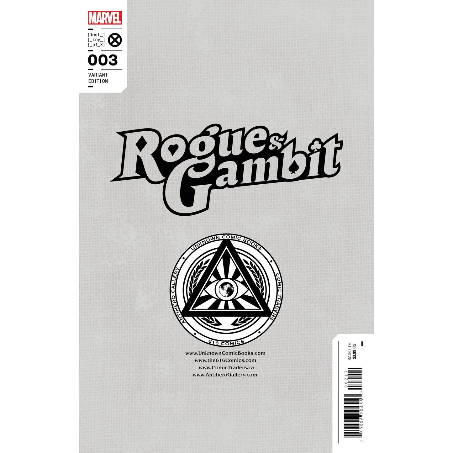 ROGUE & GAMBIT #3 UNKNOWN COMICS IVAN TAO EXCLUSIVE VIRGIN VAR (05/10/2023) - Plastic Empire