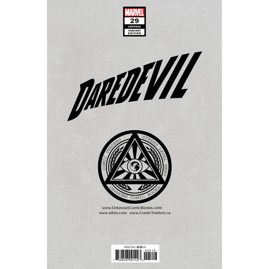 DAREDEVIL #29 UNKNOWN COMICS DAVID NAKAYAMA EXCLUSIVE VIRGIN DAREDEVIL COLOR BLEED VAR (04/14/2021)