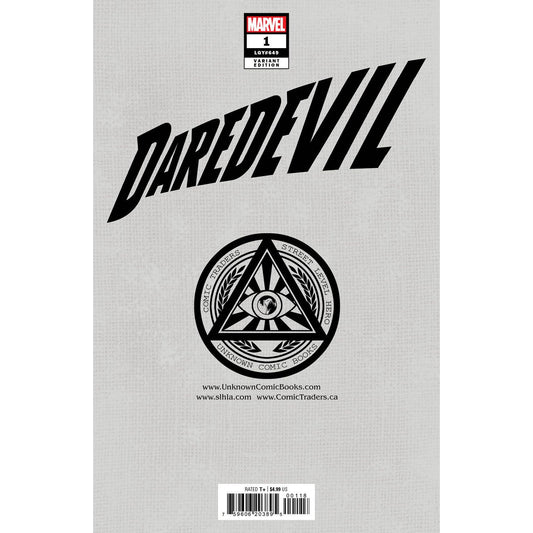 DAREDEVIL #1 UNKNOWN COMICS TONY DANIEL EXCLUSIVE VIRGIN VAR (07/13/2022) - Plastic Empire