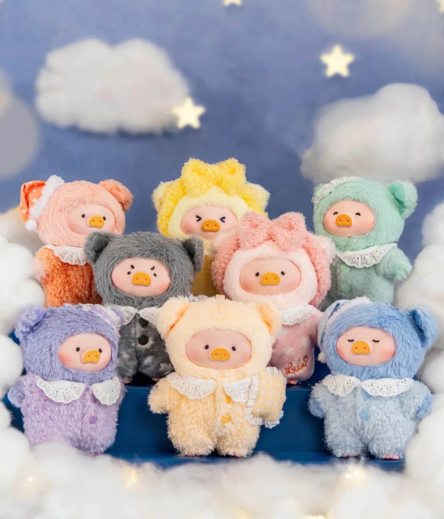 52Toys LULU THE PIGGY - DREAMING WONDERLAND PVC FACE PLUSH KEYCHAIN Blind Box Full Case