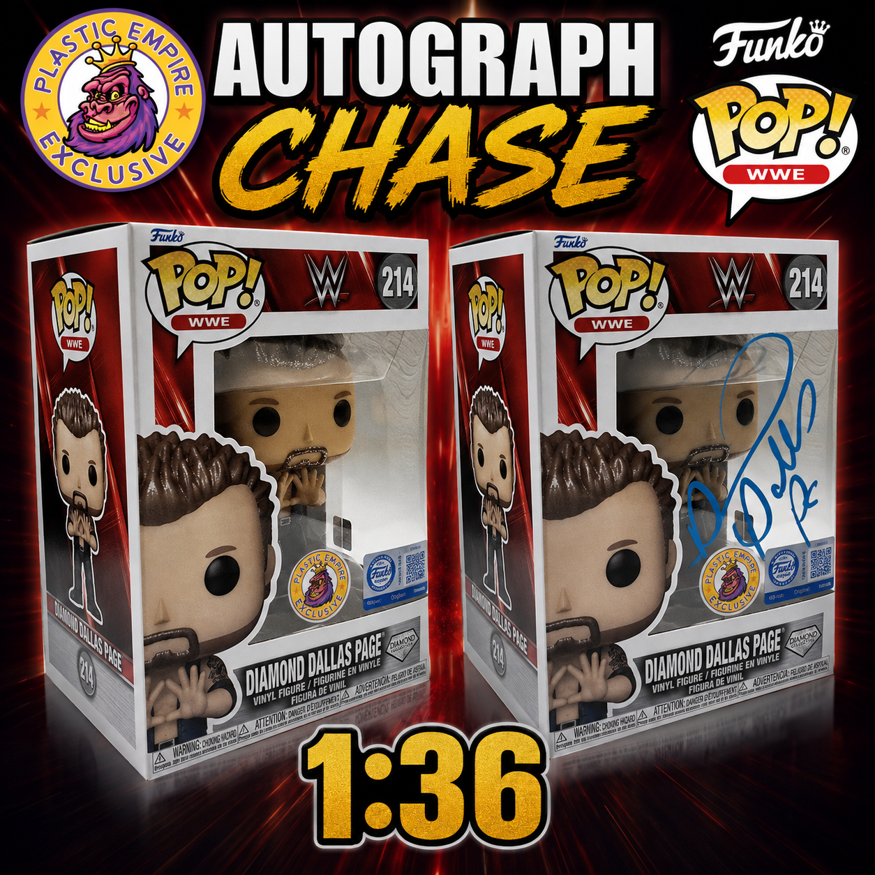 Funko Pop WWE "Diamond Edition" Diamond Dallas Page Plastic Empire / Toy Temple Shared Exclusive DDP