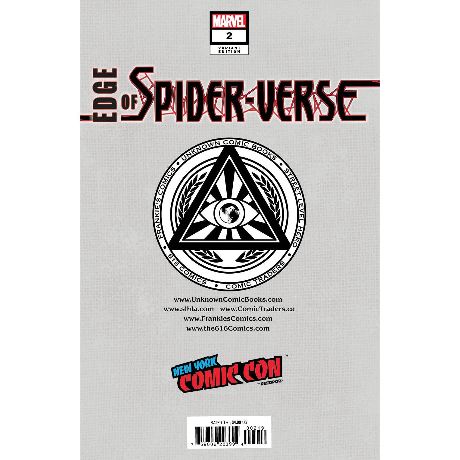 EDGE OF SPIDER-VERSE #2 UNKNOWN COMICS TYLER KIRKHAM EXCLUSIVE NYCC 2022 SILVER VAR (11/02/2022) - Plastic Empire