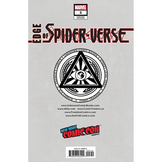 EDGE OF SPIDER-VERSE #3 UNKNOWN COMICS TYLER KIRKHAM EXCLUSIVE NYCC 2022 SILVER VAR (11/02/2022) - Plastic Empire