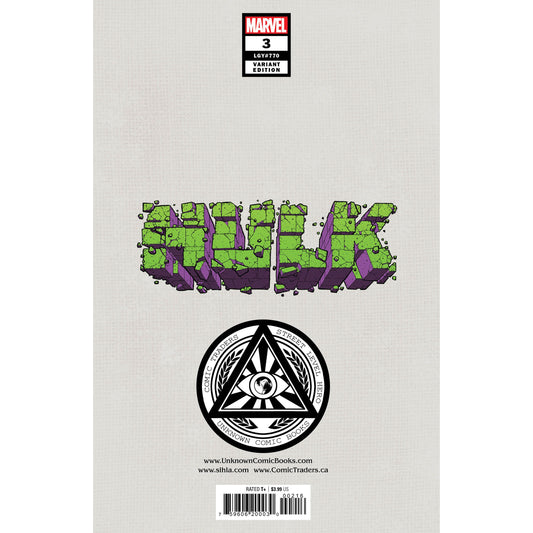 HULK 3 UNKNOWN COMICS ALAN QUAH EXCLUSIVE VAR (01/19/2022) - Plastic Empire